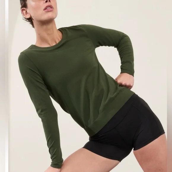 Athleta | In Motion Seamless Top | Sz L | Aspen Olive | NWT - Picture 2 of 9